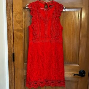 Red Lace Mini Dress